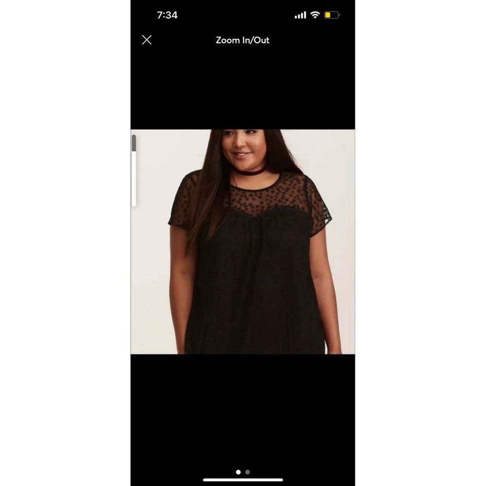 Torrid size 0 black mesh stars blouse top
